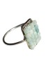 B306 Inel cu Amazonite pe dreptunghi, fir metalic argintiu, Bleu, 5.7 cm, 57 - 67, RavariuArt