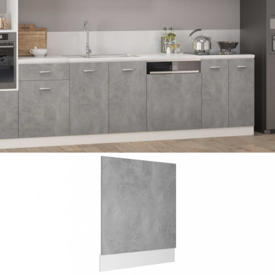 vidaXL Panou frontal mașină spălat vase &amp;ldquo;Lyon&amp;rdquo;, gri beton 59,5x3x67 cm 802566 foto