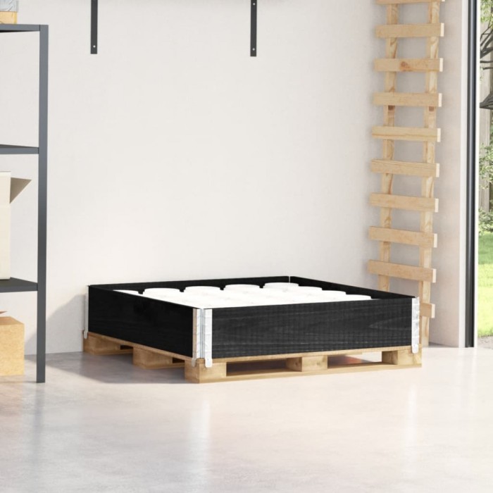 vidaXL Ramă pentru paleți, negru, 100x100 cm, lemn masiv pin
