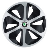 Set 4 capace roti Roco Gri-Negru R17 pentru gama auto Skoda, Autohelix MSA