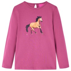 Tricou pentru copii cu m&acirc;neci lungi, zmeuriu, 116