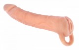 2 in 1 Prelungitor Penis si Masturbator Vagin, Soft TPR, Natural, 24 cm