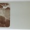 TANARA STAND PE MARGINEA UNUI PODET , FOTOGRAFIE IN MEDALION , PE CARTE POSTALA , SFARSITUL SEC. XIX
