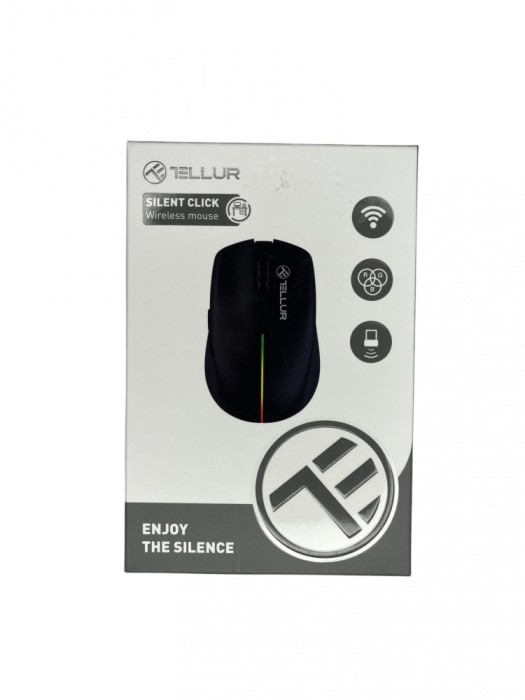 Mouse wireless Tellur, Silent Click, culoare negru