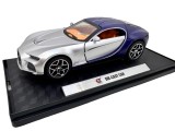 Macheta Bugatti Atlantic gri albastru 1:32 cu sunete si lumini deschide usile si capotele