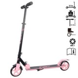 Trotineta din Aluminiu, Roz-Negru, cu Suport, Ghidon Reglabil, CMCLASS