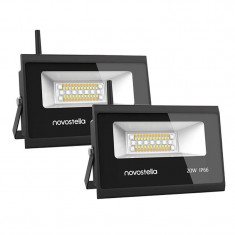 Set 2 proiectoare de podea Smart Wi-fi Novostela, 20 W, 2000 lm, LED RGB foto