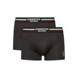 AERONAUTICA MILITARE, set 2 perechi boxeri, negru - XXL