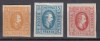 ROMANIA 1865 LP 15 LP 16 LP 17 ALEXANDRU IOAN CUZA EFIGIA DOMNITORULUI IN OVAL IN OVAL GUMA ORIGINALA 2PARALE+5 PARALE HARTIE VARGATA, Nestampilat