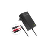 &Icirc;ncărcător automat Qoltec pentru baterie AGM GEL STD 6V 12V | 1.5A | Redresor cu indicator LED