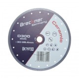 Disc diamantat turbo continuu 300x30/25.4mm, segment 10mm pentru gresie, faianta, ceramica dura Breckner Germany