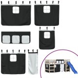 Cumpara ieftin Perdele pentru pat etajat, alb si negru, poliester