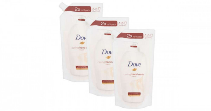 Dove Foly&eacute;kony Szappan Ut&aacute;nt&ouml;ltő Silk 3x500ml