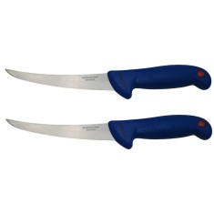 Set 2 cutite de filetat tip Chef, otel inoxidabil, lama 15 cm, lungime 30 cm, maner ergonomic albastru inchis, utilizare precisa