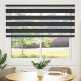 VidaXL Jaluzea tip zebra neagră lățime țesătură 150,9 cm poliester