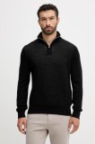 BOSS pulover de l&acirc;nă culoarea negru, cu turtleneck, 50543155