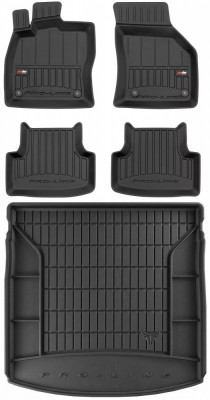 Set Covorase Auto Cauciuc Negro Seat Leon 3 2012&amp;rarr; ST / Combi Pro Line Tip Tavita 3D 3D407060 + Tavita Portbagaj Negro Seat Leon 3 2012&amp;rarr; ST / Combi TM4 foto