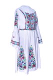 Rochie traditionala, dama, RA20 , marime XL, alb