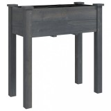 Cumpara ieftin Jardiniera cu captuseala, gri, 71x37x76 cm, lemn masiv de brad