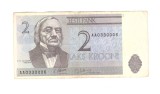 Bancnota Estonia 2 krooni 1992, circulata, stare buna