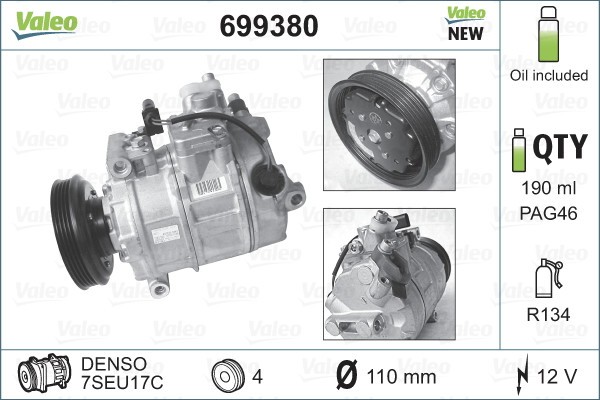 VALEO 699380 VALEO CORE-FLEX Compresor, climatizare