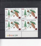 ROMANIA 2000 LP 1526 FLORA 96 SUPRATIPAR CABANA BLOC DE 4 TIMBRE MNH