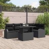 Set de canapele pentru grădină 6 pcs Negru 100 x 55 x 73 cm
