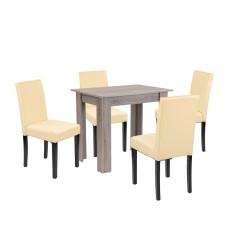 Leziter Set de masa Leon 4 1 stejar York-bej Mobalis Homvera