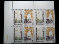 Ziua marcii postale, serie in bl.x 4 neuzata MNH, L.P. 640, 1966 foto