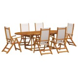 Cumpara ieftin Set mobilier de gradina, 9 piese, lemn masiv acacia/textilena