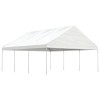 Foisor gradina alb 6.69x5.88x3.75m polietilena, cadru otel, pavilion exterior