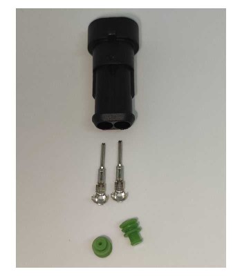 Set conector cablu Superseal 1.5 tata mufa 2 pin 2 pini inclusi + 2 garnituri incluse IP67 TE Connectivity 282104-1-SET-M foto