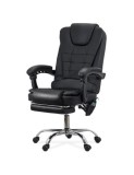 Scaun directorial cu functie de masaj OFF 418M, temporizator, 7 puncte, inaltime reglabila, cadru cromat, 120 kg, negru