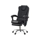 Scaun directorial cu functie de masaj OFF 418M, temporizator, 7 puncte, inaltime reglabila, cadru cromat, 120 kg, negru