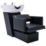 Cumpara ieftin Scaun salon șamponare cu lavoar negru 129x59x82cm, piele eco