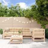 vidaXL Set mobilier relaxare de grădină &amp; perne 6 piese lemn masiv pin 3185990