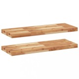 Cumpara ieftin Rafturi suspendate 2 buc. 100x30x4cm lemn masiv acacia netratat
