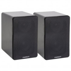 Set 2 boxe acustice, 40 W RMS, woofer 10 cm, design modern, Negru foto