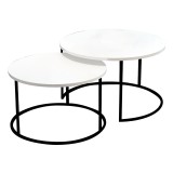 Cumpara ieftin Set 2 masute de cafea Solme Pako World Bej 75x75x45 cm
