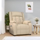 vidaXL Fotoliu rabatabil electric, crem, material textil