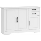 HOMCOM Sideboard cu 2 sertare, dulap modern de depozitare, raft reglabil și 3 uși, Alb | Aosom Romania