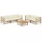vidaXL Set mobilier de grădină cu perne alb crem, 6 piese, bambus 3058209