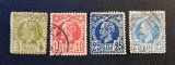 Carol I of Romania (1889 - 1890 ) Lot 4 Mărci Poștale (3 Bani, 10 Bani, 25 Bani Albastru-Ultramarin, 25 Bani Albastru-Deschis) -Vultur_RO2