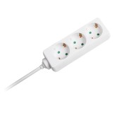 Prelungitor cu 3 prize, cablu 3 m 3G1,5 mm&sup2;, 16A, alb, V-TAC