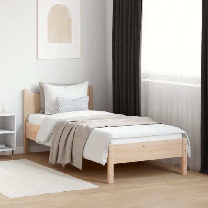 vidaXL Cadru de pat, 90x200 cm, lemn masiv de pin