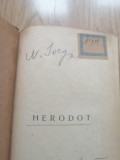 Herodot - Nicolae Iorga 1909, Carte Veche, Legatura de Epoca, 552 Pagini