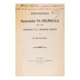 B. Mang&acirc;ru, Discursurile Generalului Th. Văcărescu, cu dedicație