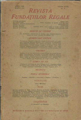 AS - REVISTA FUNDATIILOR REGALE, ANUL XIII, NR. 3, MARTIE 1946 foto