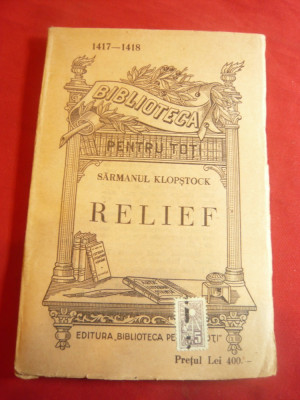 Sarmanul Klopstock - Relief- cca 1945 BPT 1417-1418 ,142 pag foto
