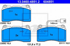 Set placute frana,frana disc ALFA ROMEO 159 (939) (2005 - 2011) ATE 13.0460-4851.2 foto